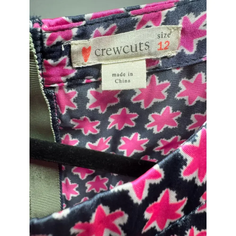 J. Crew Crewcuts Jumpsuit Blue Pink Star Print Sz 12